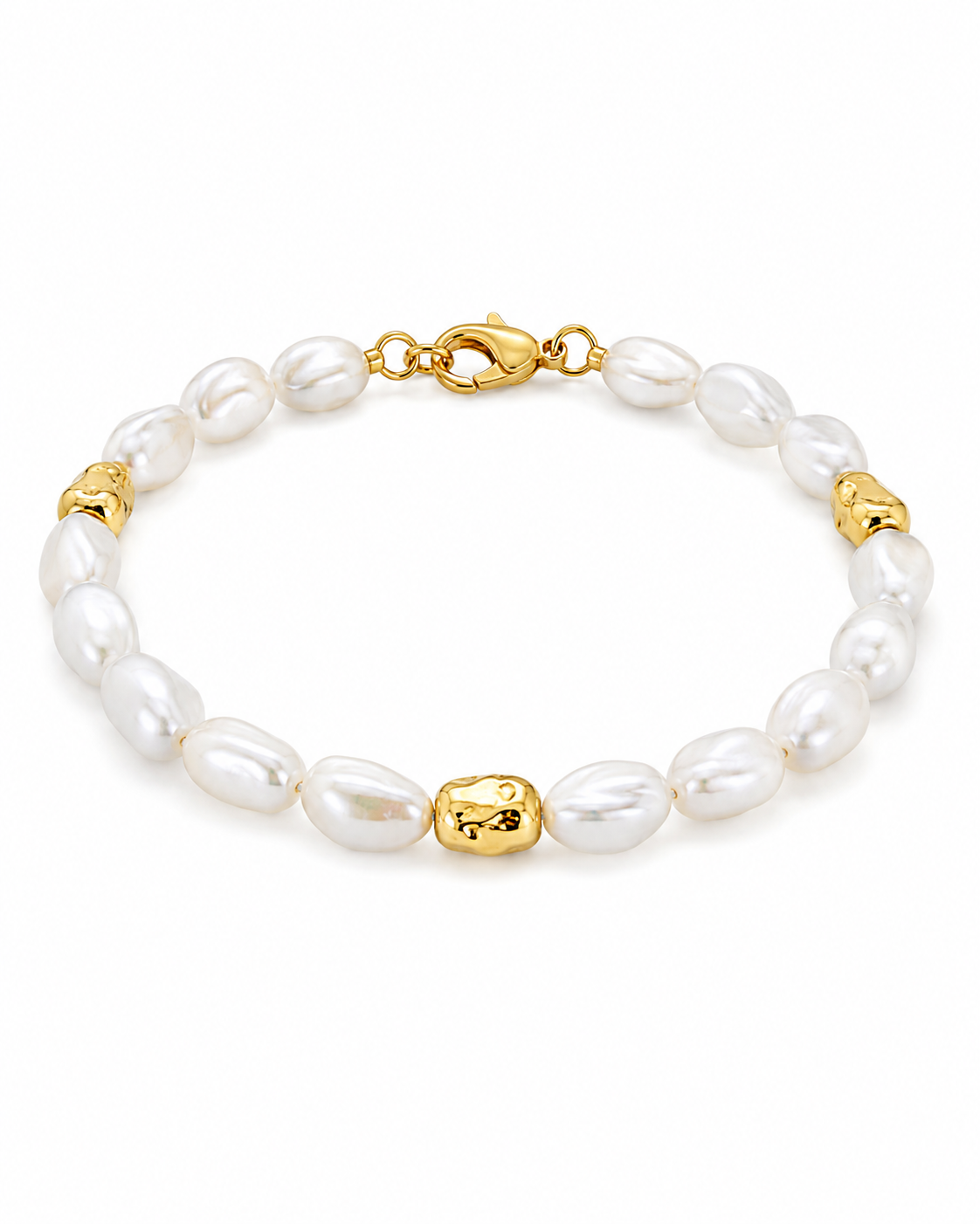 Pearl Beaded Gold Bracelet by EVN Jewellery.
